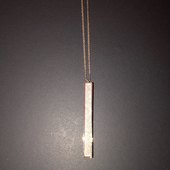 Rectangle Diamond Gold Necklace - Picture 3 of 4